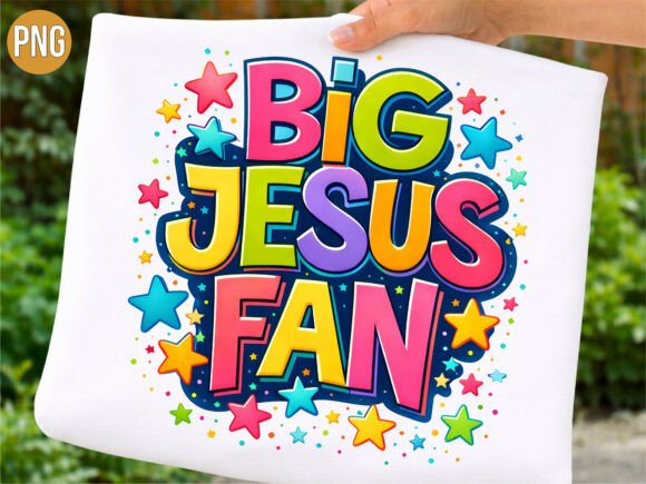 Big Jesus Fan Christian Faith PNG SHIRT: A Design Asset