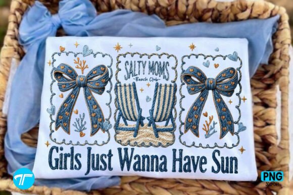 Faux Yarn Coquette Salty Moms Beach Club PNG Design