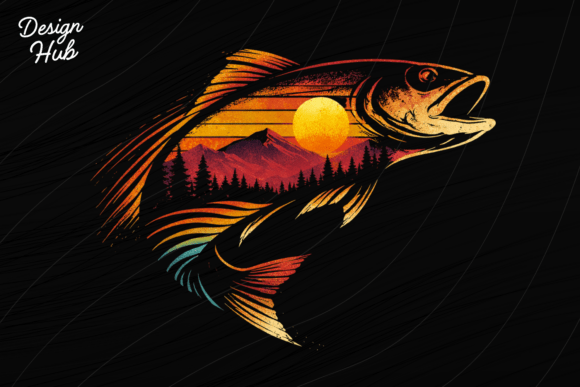 Fishing Bass Sunset Shirt PNG: A Design Asset for Outdoor Brands