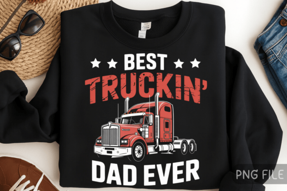 Funny Trucker Dad Shirt PNG: Bold Design for the Road