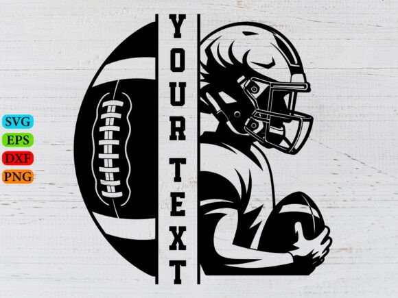 Half Football Half Player Svg, Custom