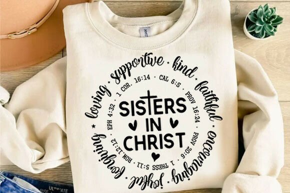 Sisters in Christ: A Premium PNG for Meaningful Design