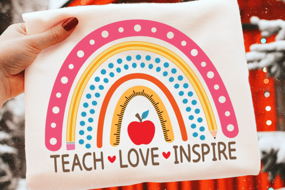 Teach Love Inspire: Rainbow PNG Design for Educators