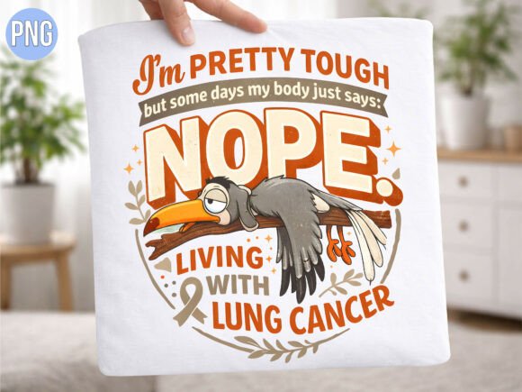 Tired Bird Lung Cancer Awareness PNG: Design for Impact