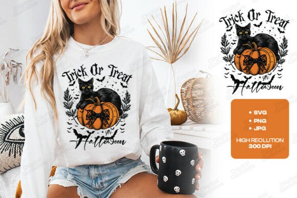 Trick or Treat Halloween Cat SVG PNG: A Design Asset